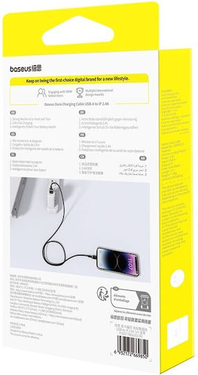 Baseus Dura USB-A to Lightning Cable 18W Μαύρο 1m (P10377801U01-00)