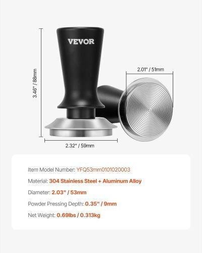 Vevor Πατητήρι με Επίπεδη Επιφάνεια 51mm σε Μαύρο Χρώμα