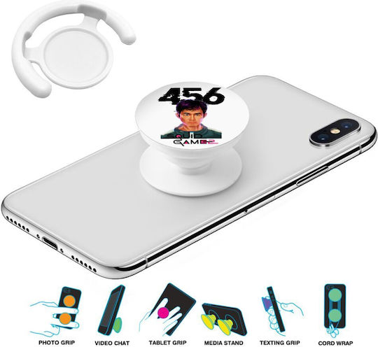 Squid Game 456 Gi-hun Phone Holders Stand White Mobile Hand Grip Base