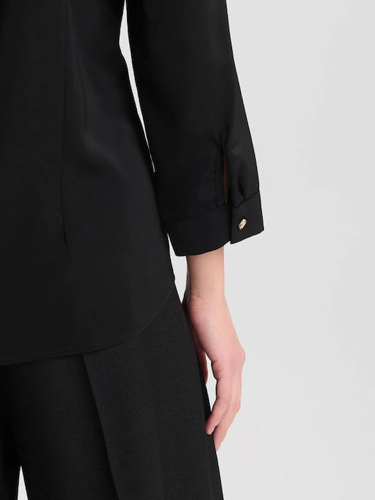 Langärmelig Damen Hemd Black