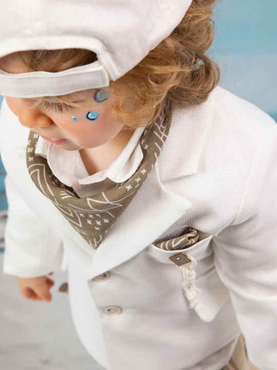 Baptism Suit for Boy Miltos Beige-Ecru 1743 Bambolino Bmb-1743