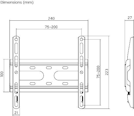 Brateck Suport TV Fix 20x20 Kl31-22f