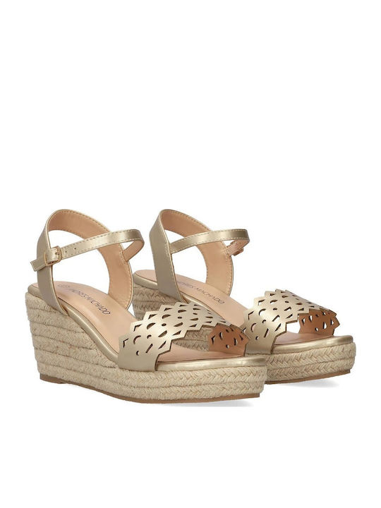 Women's Ankle Strap Platforms Gold