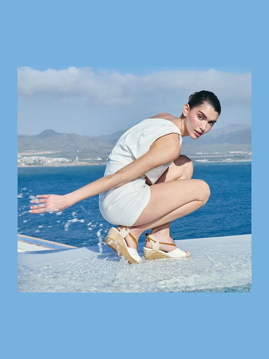 Women's Ankle Strap Platforms White
