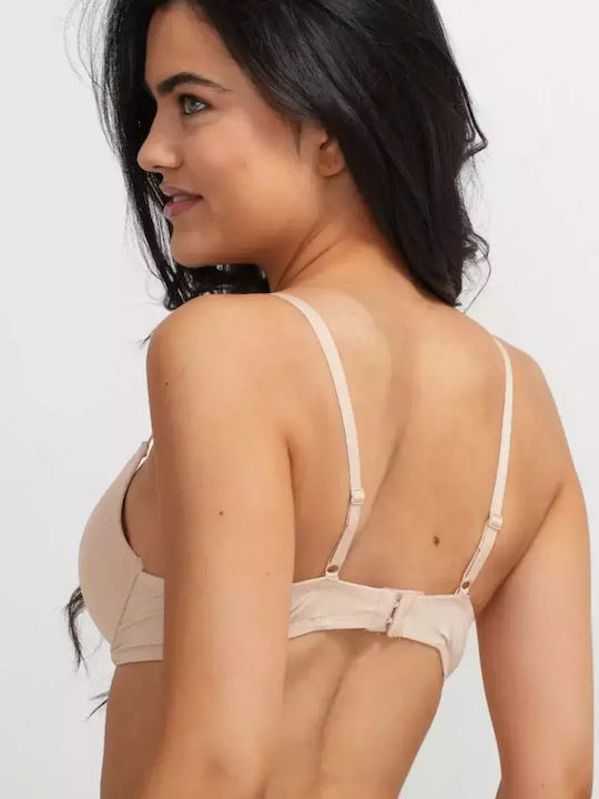 Plunge Push Up Plunge Bra Underwire Beige