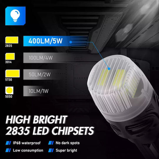 NovSight Lamps Car & Motorcycle T10 Canbus LED 6500K Cold White 12V 5W 2pcs