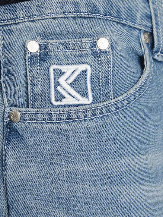 Ανδρικό Παντελόνι Τζιν με Relaxed Baggy Εφαρμογή Medium Blue, Μπλε
