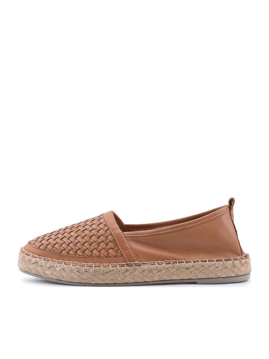 Women's Leather Espadrilles Tabac Brown
