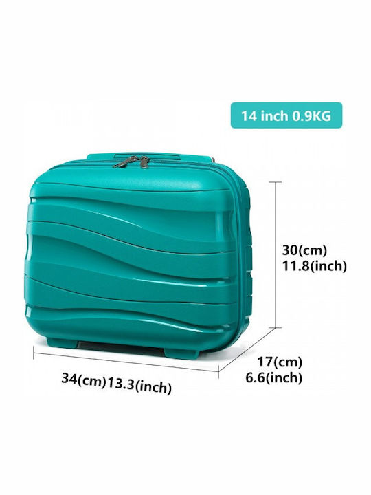 Miss Lulu Lightweight Polypropylene Hard Shell Vanity Case Teal