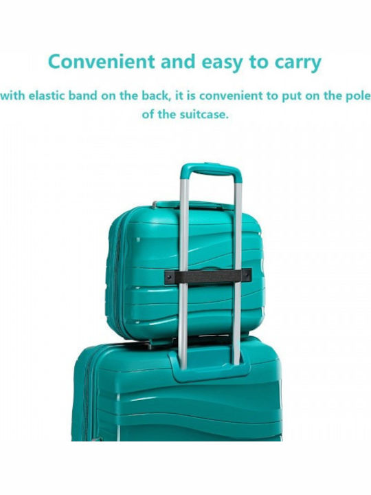 Miss Lulu Lightweight Polypropylene Hard Shell Vanity Case Teal