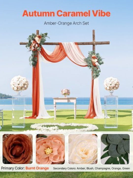 Vevor Artificial Wedding Flower Set Orange 2 Flowers & 2 Fabrics Hlgmhtj4jtcs7o0mfv0