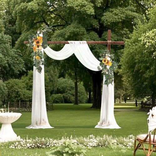 Set de Flori Artificiale pentru Nuntă Vevor Galben 2 Flori & 1 Bucată de Material Hlgmhtj3jths78u39v0