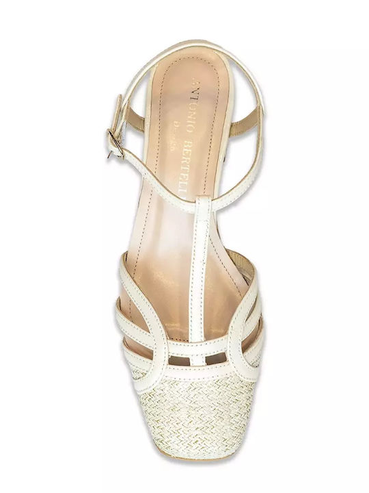 Ecru Heels with Strap
