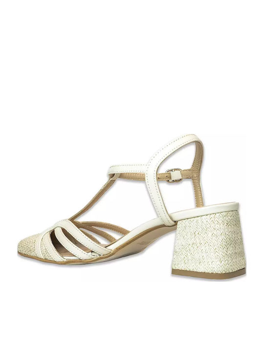 Ecru Heels with Strap