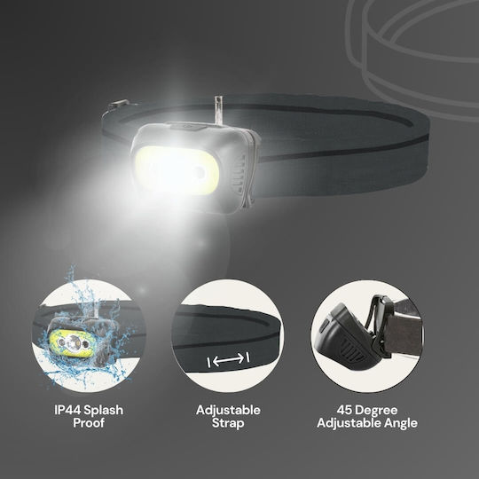 Uniross Lichtkopflampe Prolite 350 Lumen 3m Sensor Usb Aufladung