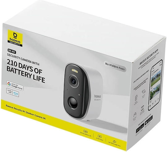 Baseus S0ST002130 IP Surveillance Camera Wi-Fi Full HD+ 4MP Waterproof Battery Powered with Two-Way Communication