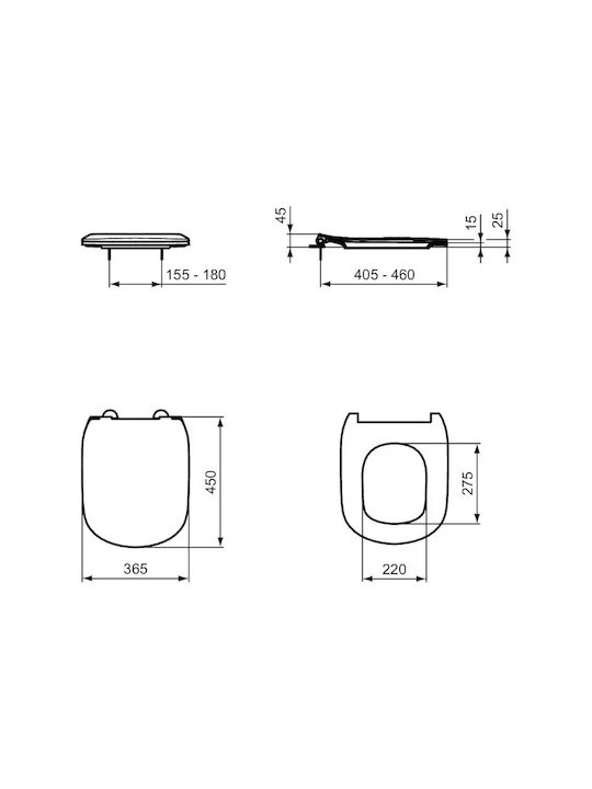 Κάθισμα Λεκάνης Ideal Standard Tesi Rimless+ Sandwich Soft Closing T552201