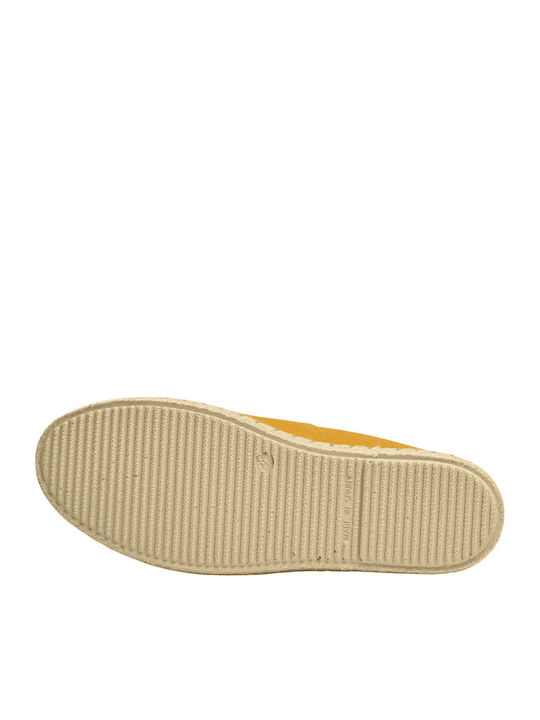Γυναικεία Slip-On Δερμάτινα Κίτρινα