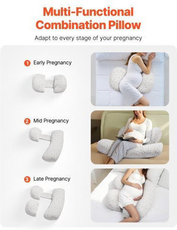 Vevor Pregnancy & Nursing Pillow Gray