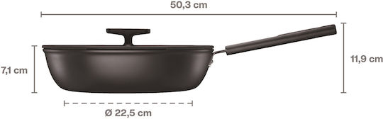 Fiskars Hard Face Τηγάνι από Αλουμίνιο με Καπάκι με Αντικολλητική Επίστρωση 28cm