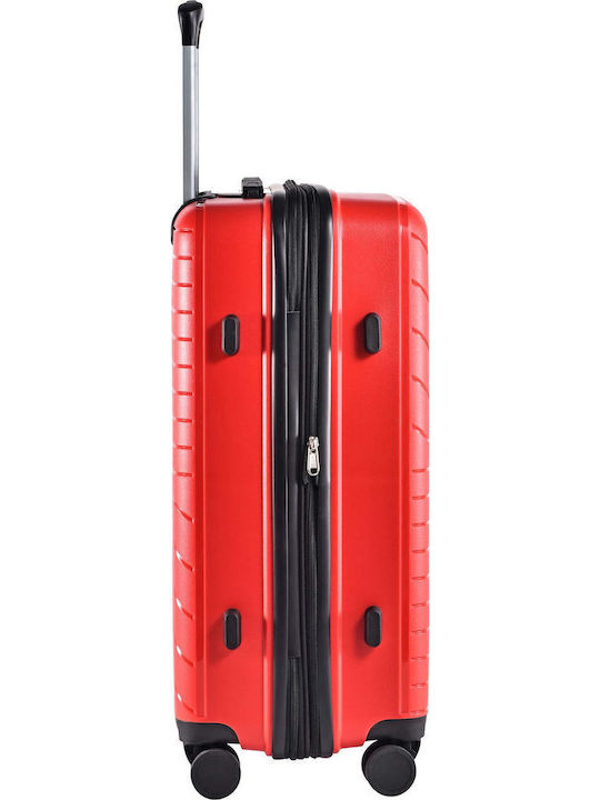 Lavor Hard Red Suitcases With 4 Wheels Set Of 3 Pieces