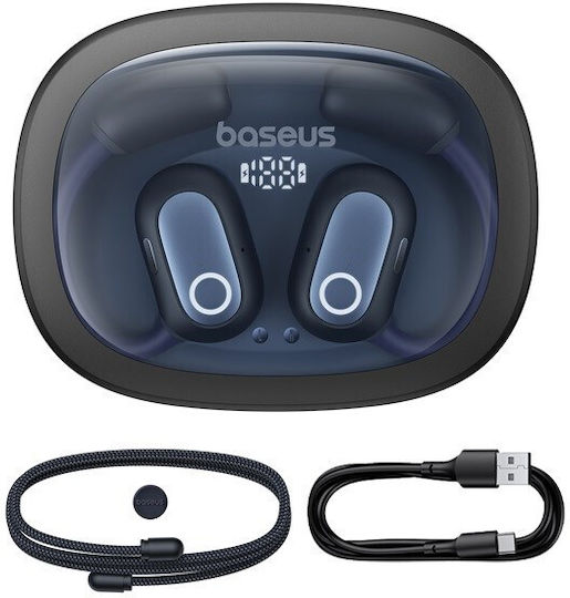 Baseus Eli Sport 1 PM20A Open Ear Bluetooth Handsfree Earphones with Sweat Resistance and Charging Case Cosmic Black