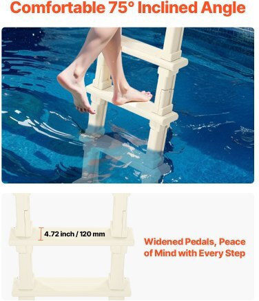 Vevor Pooltreppe aus Kunststoff Weiß