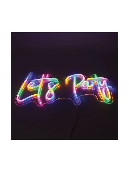 Неонова LED лампа модел Let's Party пластмаса размер 40x17.5см многоцветна