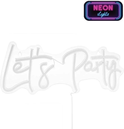Неонова LED лампа модел Let's Party пластмаса размер 40x17.5см многоцветна