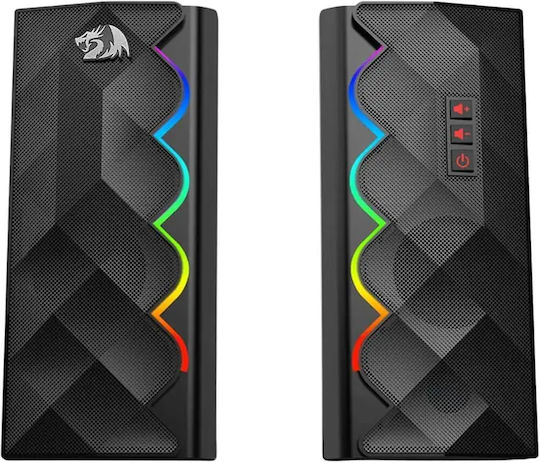 Redragon GS522 Ηχεία Υπολογιστή 2.0 με RGB Φωτισμό σε Μαύρο Χρώμα