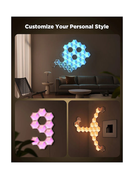 Govee Gaming Wall Glide Hexa Ultra Light Panels 7pcs Eu H606a