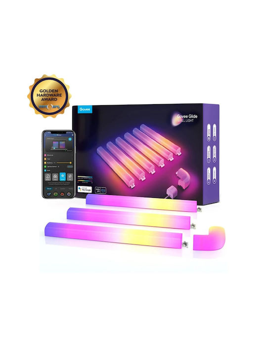 Govee Glide Rgbic Стенна Лампа 6Туби+1Крива B6062201