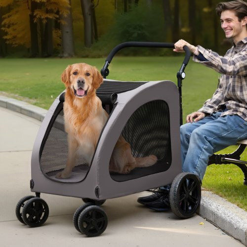 Vevor Geantă de mână pentru transport câine / pisici până la 73kg Gri M113xL91xA79cm.