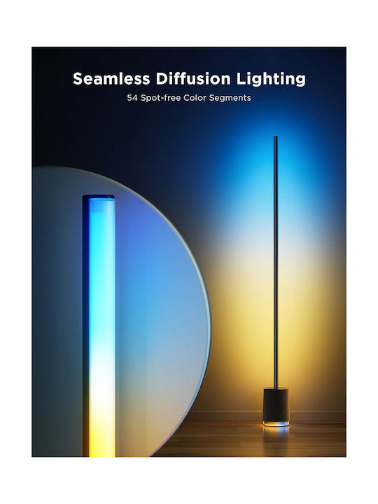 Govee Decorative Floor Lamp Smart RGBICWW with Speaker Floor Lamp Pro Black H6079