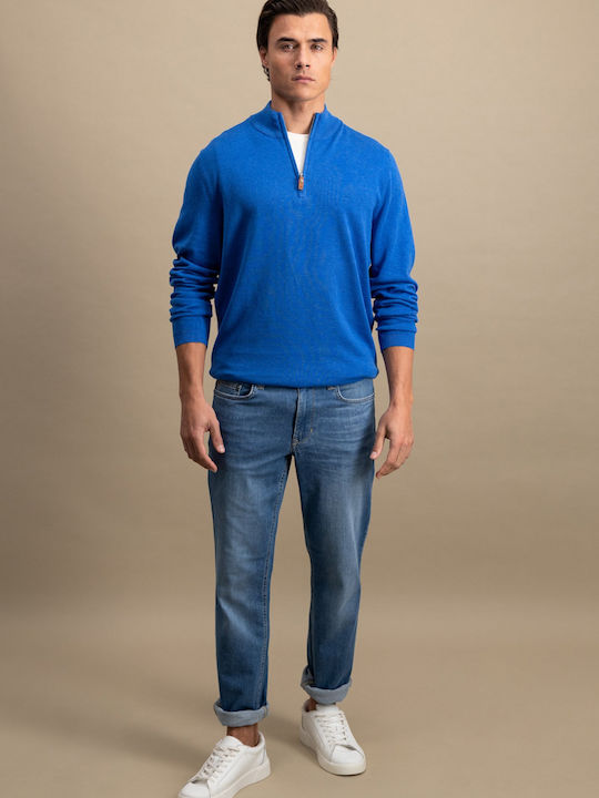 Men's Jeans Pants Elastic Blue