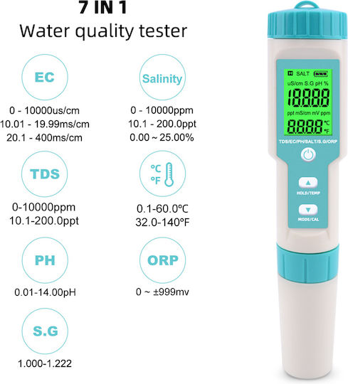 Noyafa Nf-c600 Digital 7 In 1 Ph Tds Ec Salt S G Temp Meter Acidi