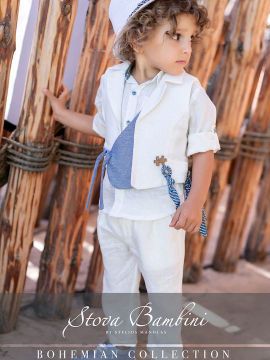 Stova Bambini Βαπτιστικό Κοστούμι Λευκό 6τμχ