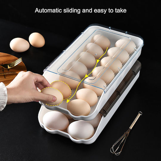 ACP Rolling Egg Case Fridge Organiser For 16 Eggs 32x17x7cm