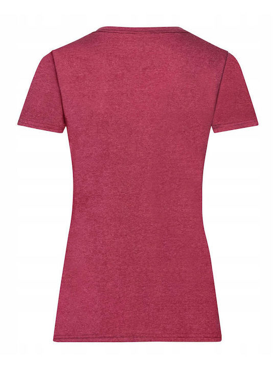 Fruit of the Loom Valueweight Unisex Διαφημιστικό T-shirt Κοντομάνικο Heather Red