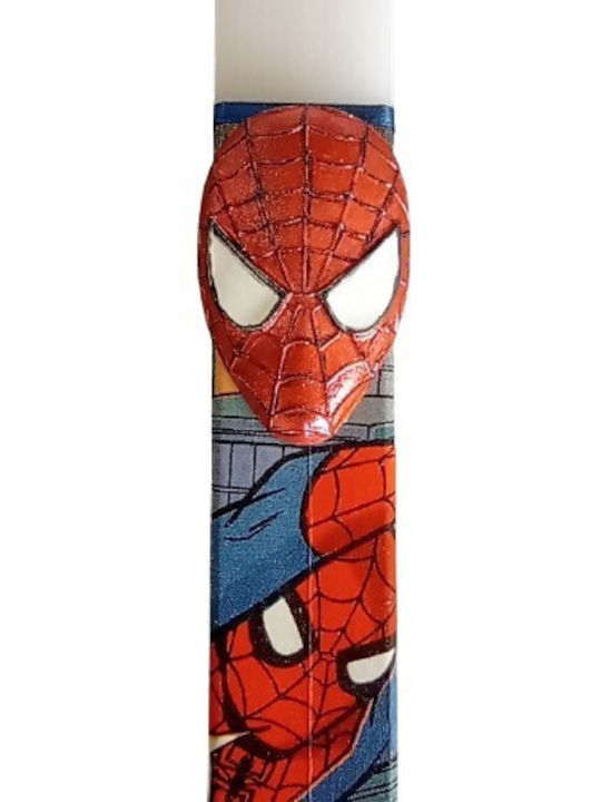 Λαμπάδα Spiderman Στρογγυλή Λευκή