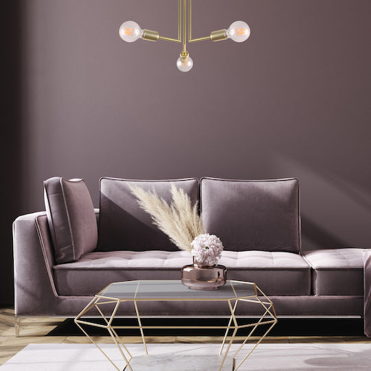 Agora Lighting Πλαφονιέρα Οροφής 49εκ. Χρυσή με Ντουί E27