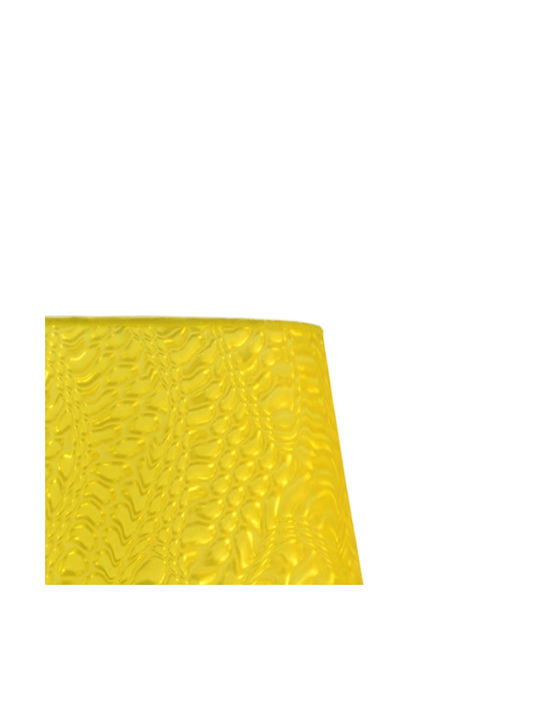 Veis Metal Table Lamp for Socket E14 with Yellow Shade and Silver Base