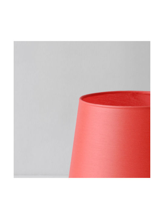 Veis Fabric Table Lamp for Socket E14 with Red Shade and White Base