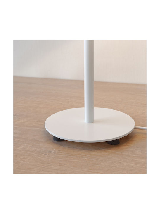 Veis Metal Table Lamp for Socket E14 with Beige Shade and White Base