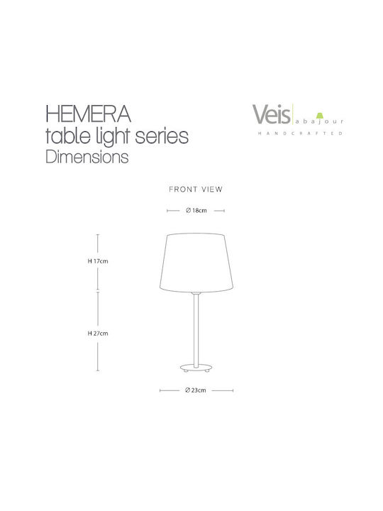 Veis Metal Table Lamp for Socket E14 with Blue Shade and Silver Base