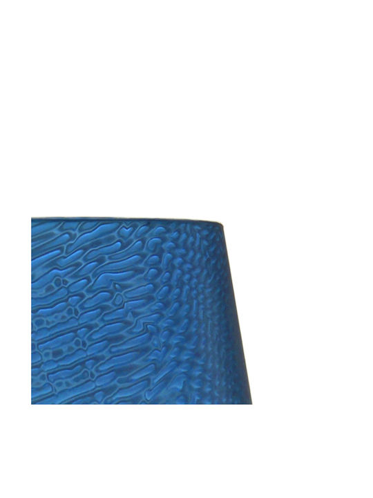 Veis Metal Table Lamp for Socket E14 with Blue Shade and Silver Base