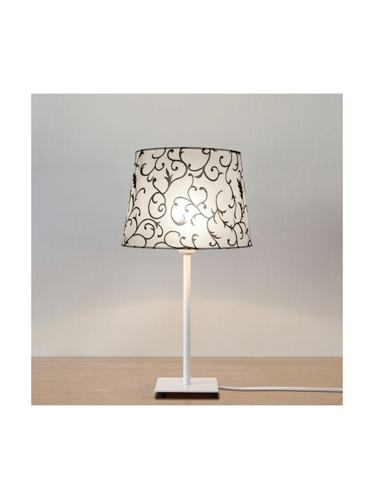 Veis Fabric Table Lamp for Socket E14 with Shade and White Base