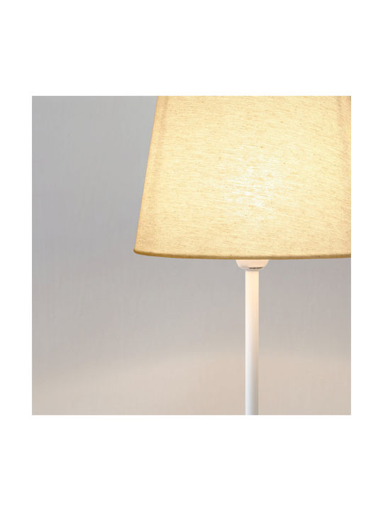 Veis Fabric Table Lamp for Socket E14 with White Shade and Base