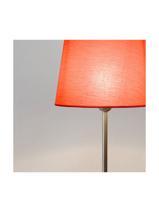Veis Metal Table Lamp for Socket E14 with Red Shade and Silver Base