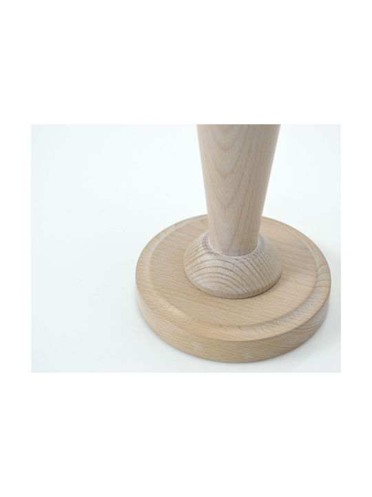 Veis Wood Table Lamp for Socket E27 with Beige Shade and Base